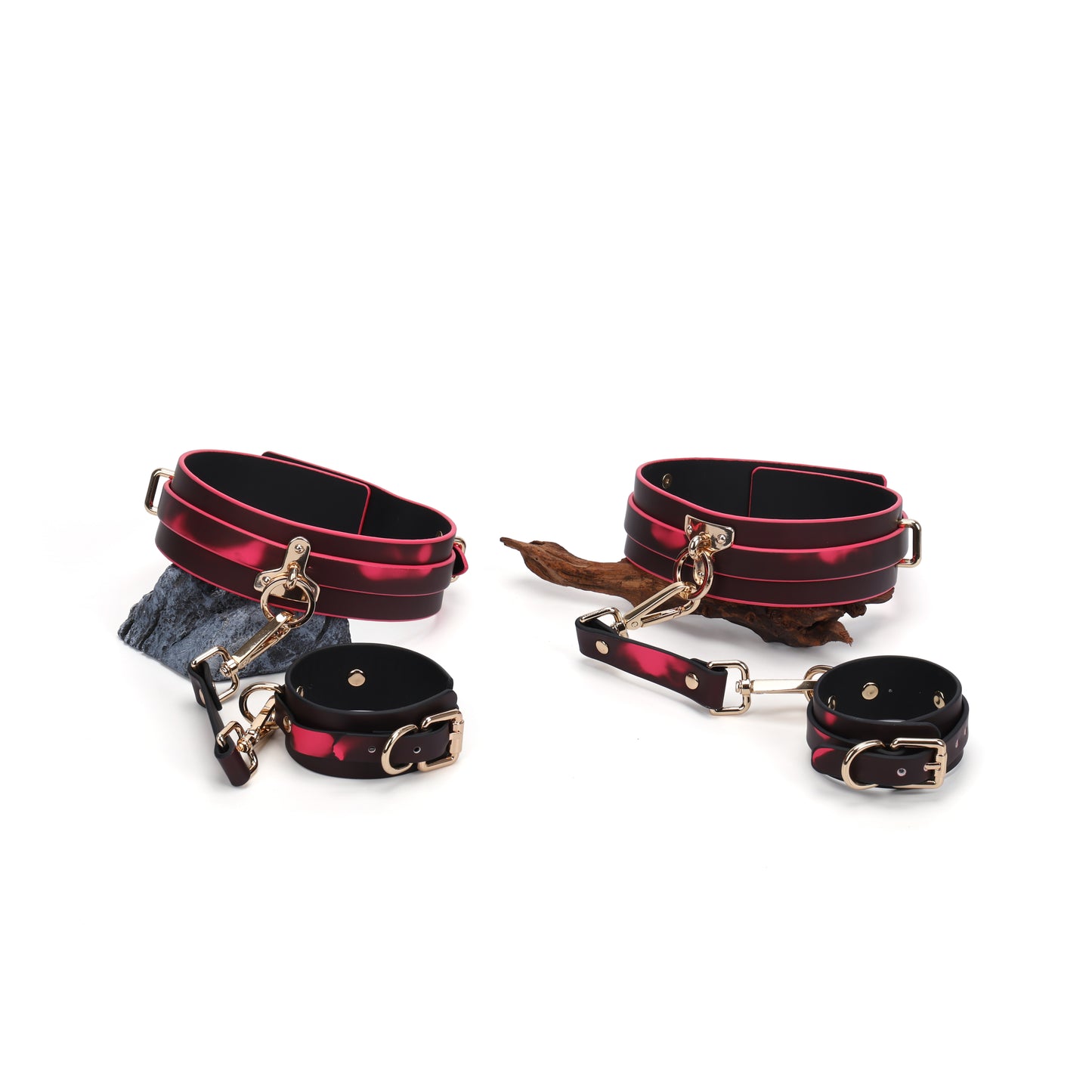 ChromaRestrain Pro Set-Thermochromic Bondage Waist&Thigh Harness with Hand/Ankle Cuff Set