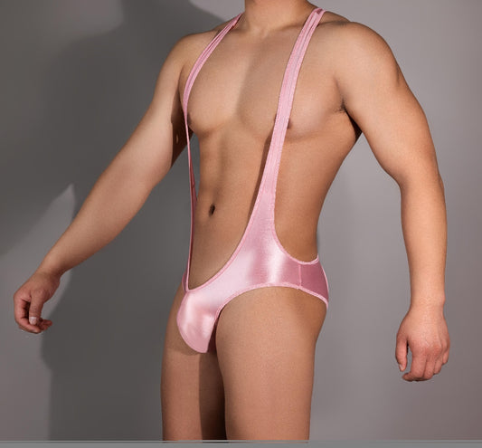 Men's Silky Crotchless Jockstrap Bodysuit