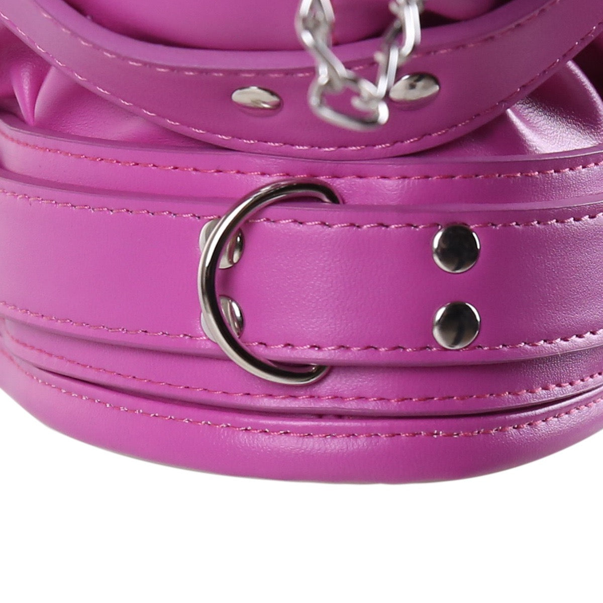 Fetish Bondage Full Head Breathable Hood with Mouth Opening Lid