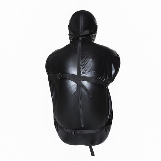 Full Cover Catsuit with Hood - Bondage Suite with Seven Straps