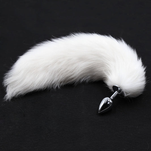 Pet Play Luxury Real Fur Tail Plug Genuine Fur Anal Tail