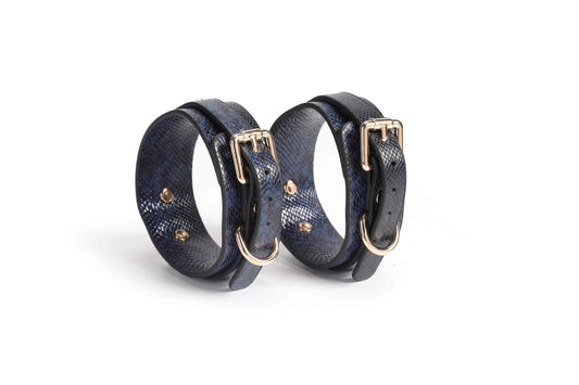 Snake Skin Print BDSM Bondage Restraint Spreader Bar with Hand & Ankle Cuffs