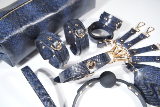 Snake Skin Print BDSM Restraint Bondage 12 Piece kit