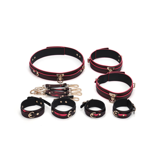 Chroma Restrain Pro Set - Heat Reactive Bondage Waist&Thigh Harness with Hand/Ankle Cuff Set