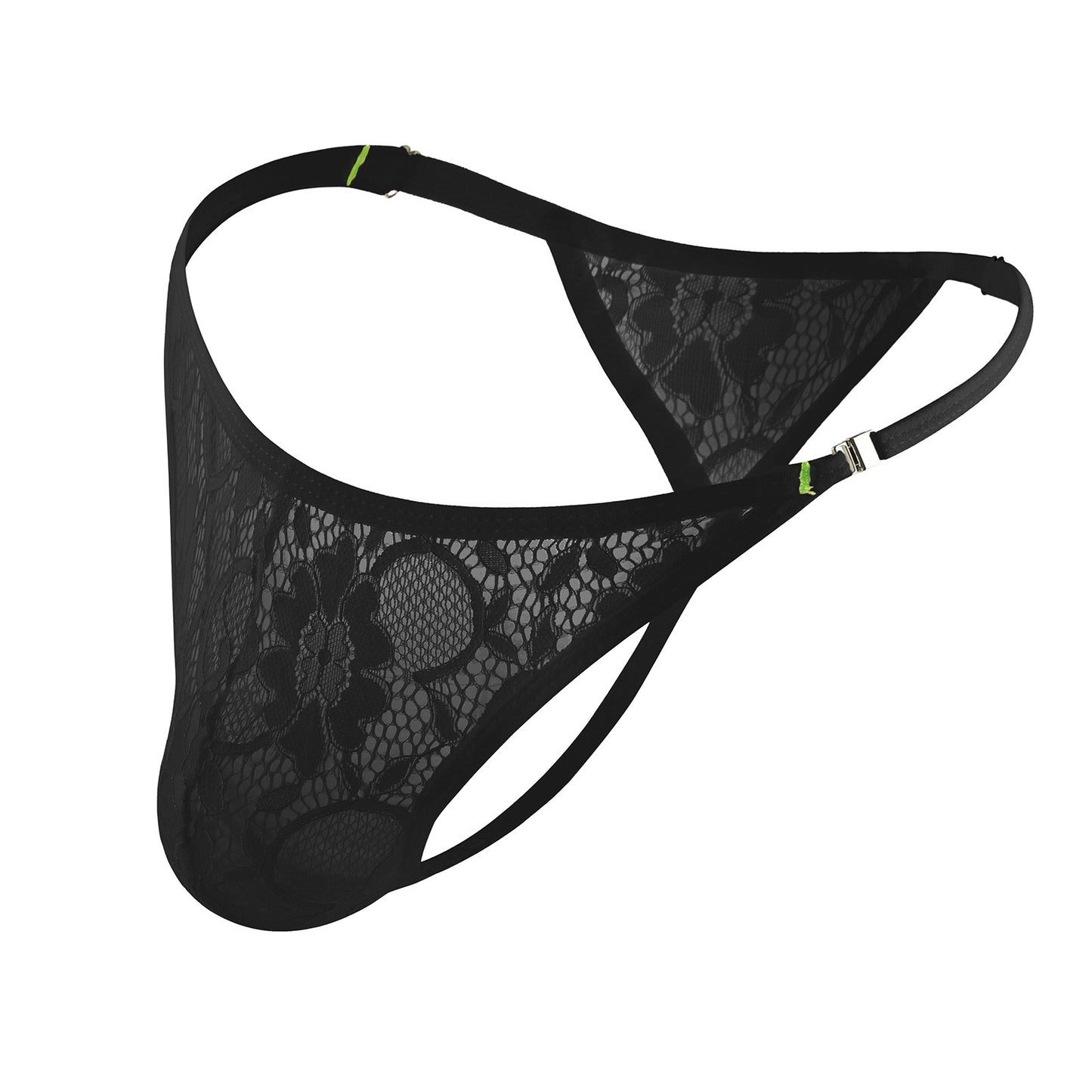 Tanga con clip de encaje