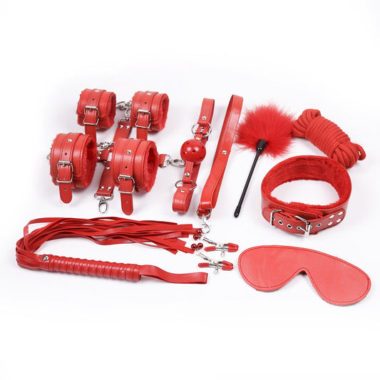 10 Piece BDSM Restraint Fetish Bondage Starter Set