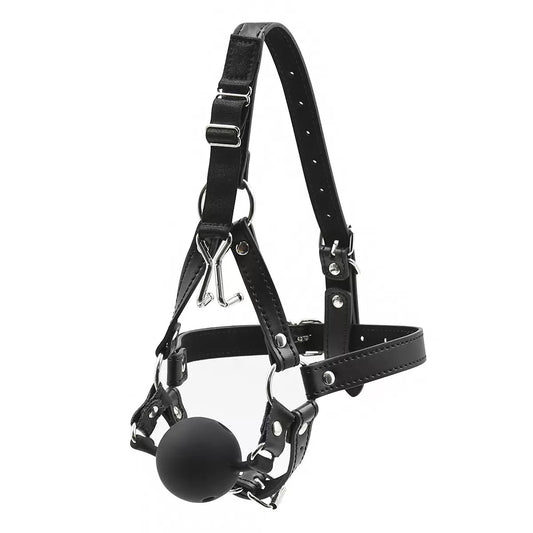 The Sniffer Adjustable Nose Hook Gag Harness with Silicone Ball
