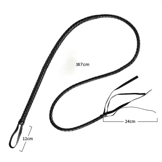 Extra Long Hand Braided Stock Whip Bull Whip Cosplay Performance