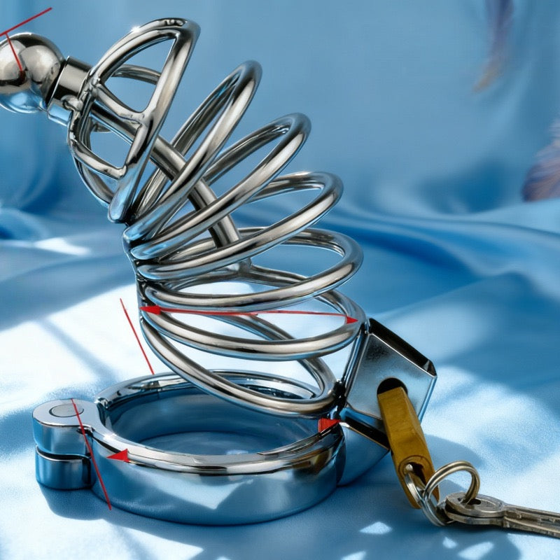 Male Chastity Device - Penis Urethral Plug with lock BDSM