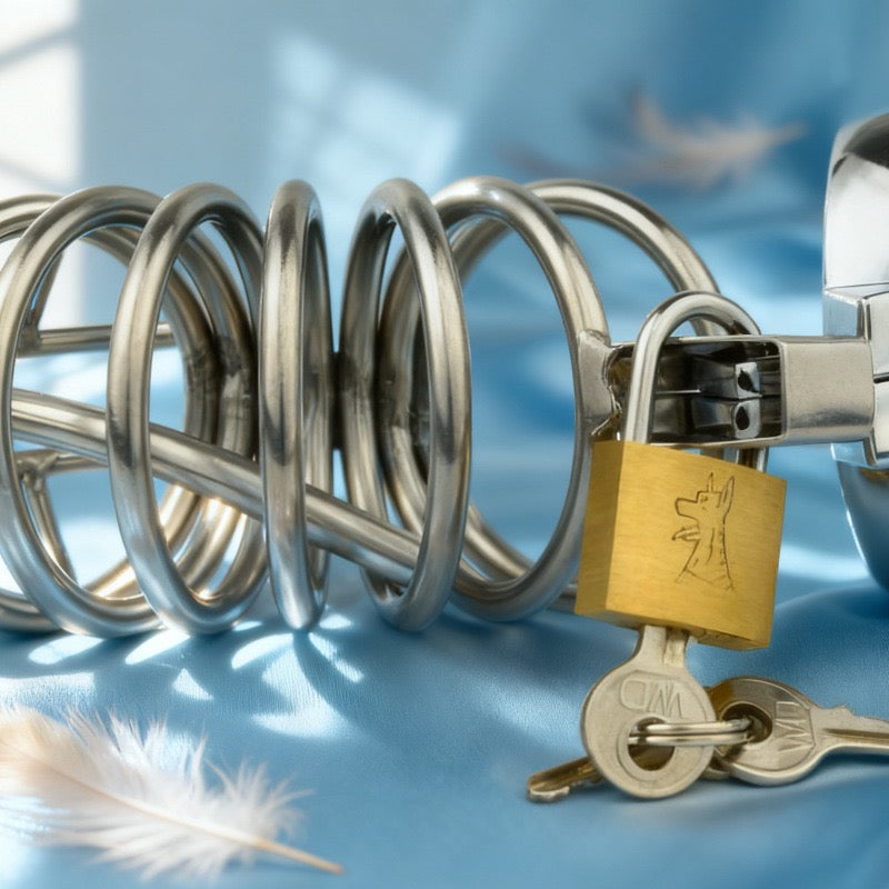 Male Chastity Device - Penis Urethral Plug with lock BDSM