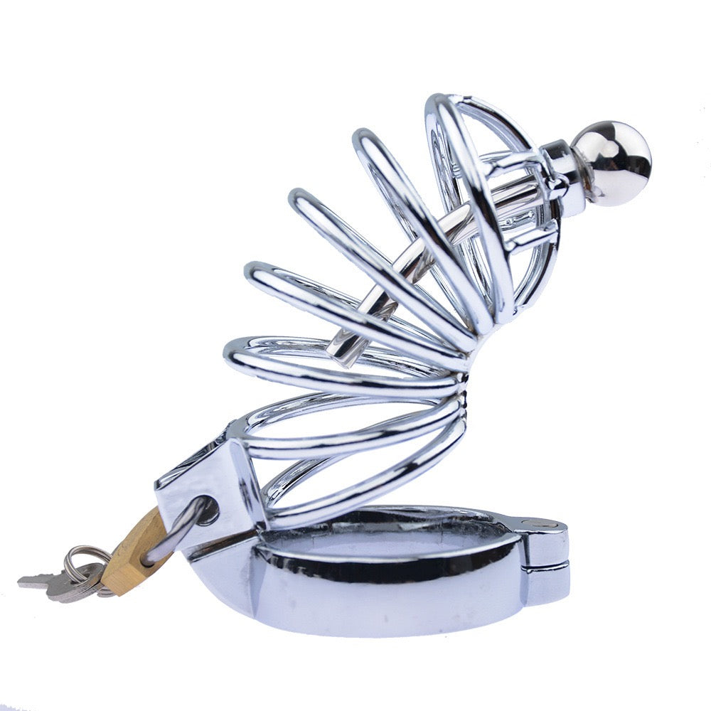 Male Chastity Device - Penis Urethral Plug with lock BDSM