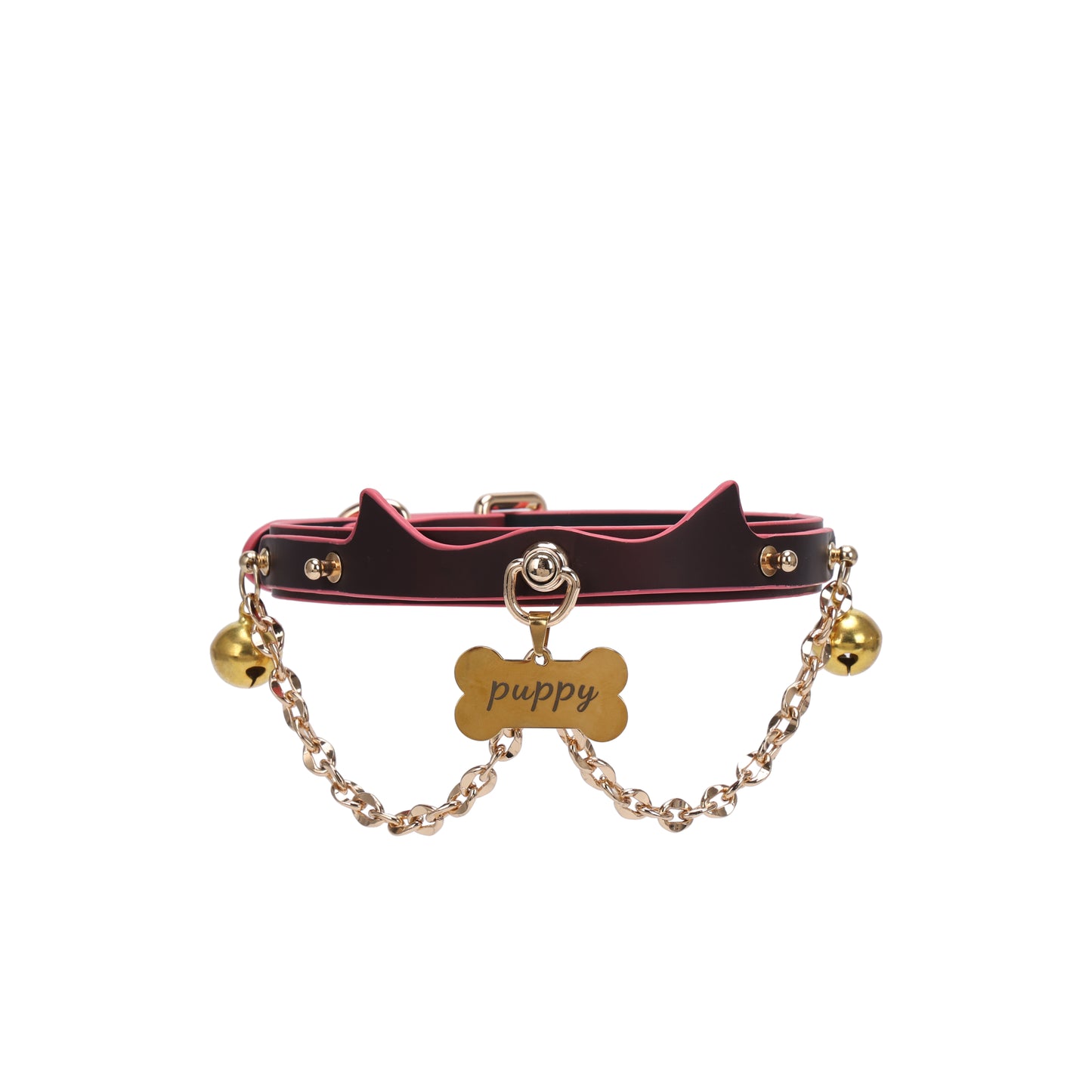 Heat reactive gold bell choker with decorative chain detailing