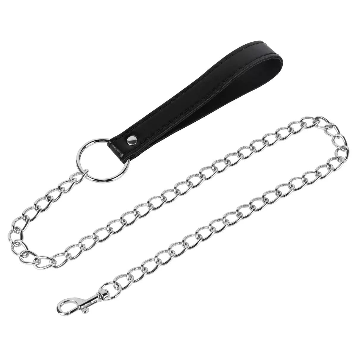 Close-up detail of stainless steel chain accessory 