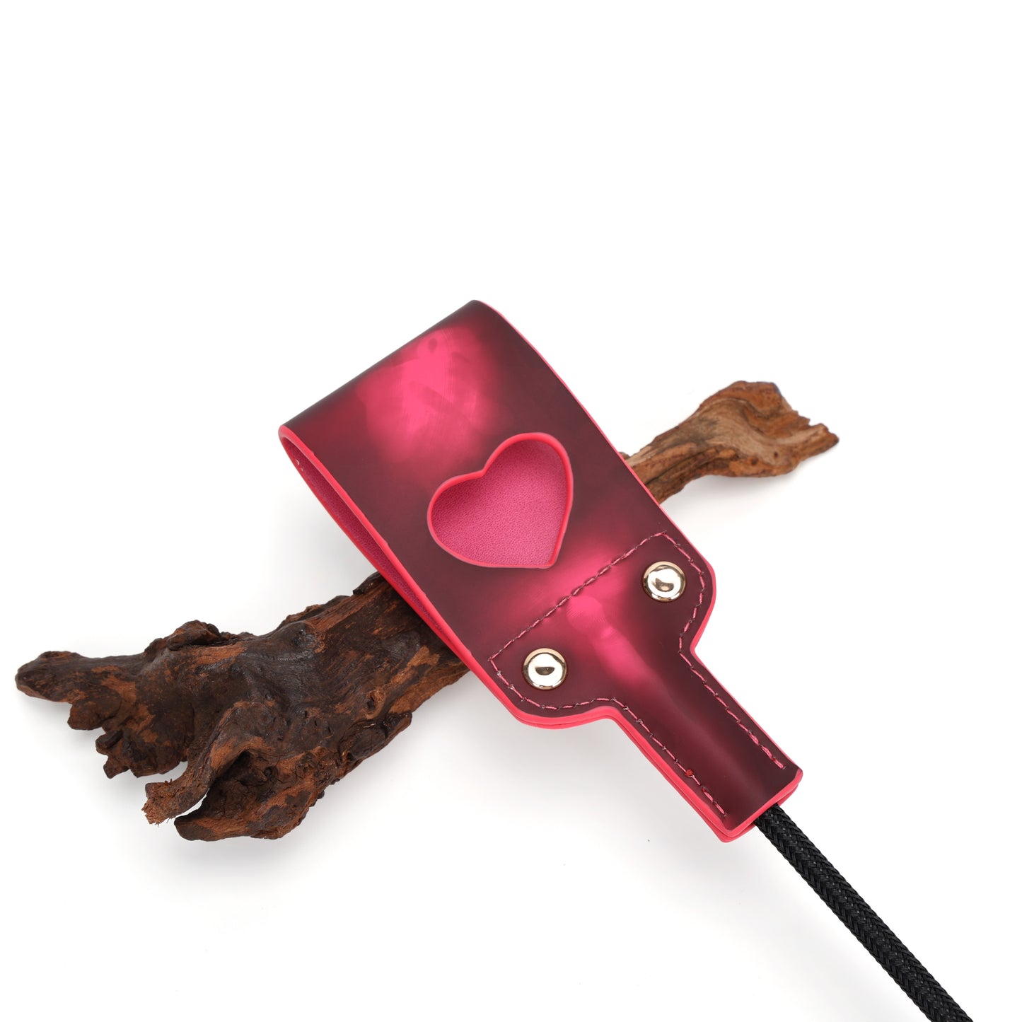 Heat reactive heart cutout crop displayed on wooden presentation surface