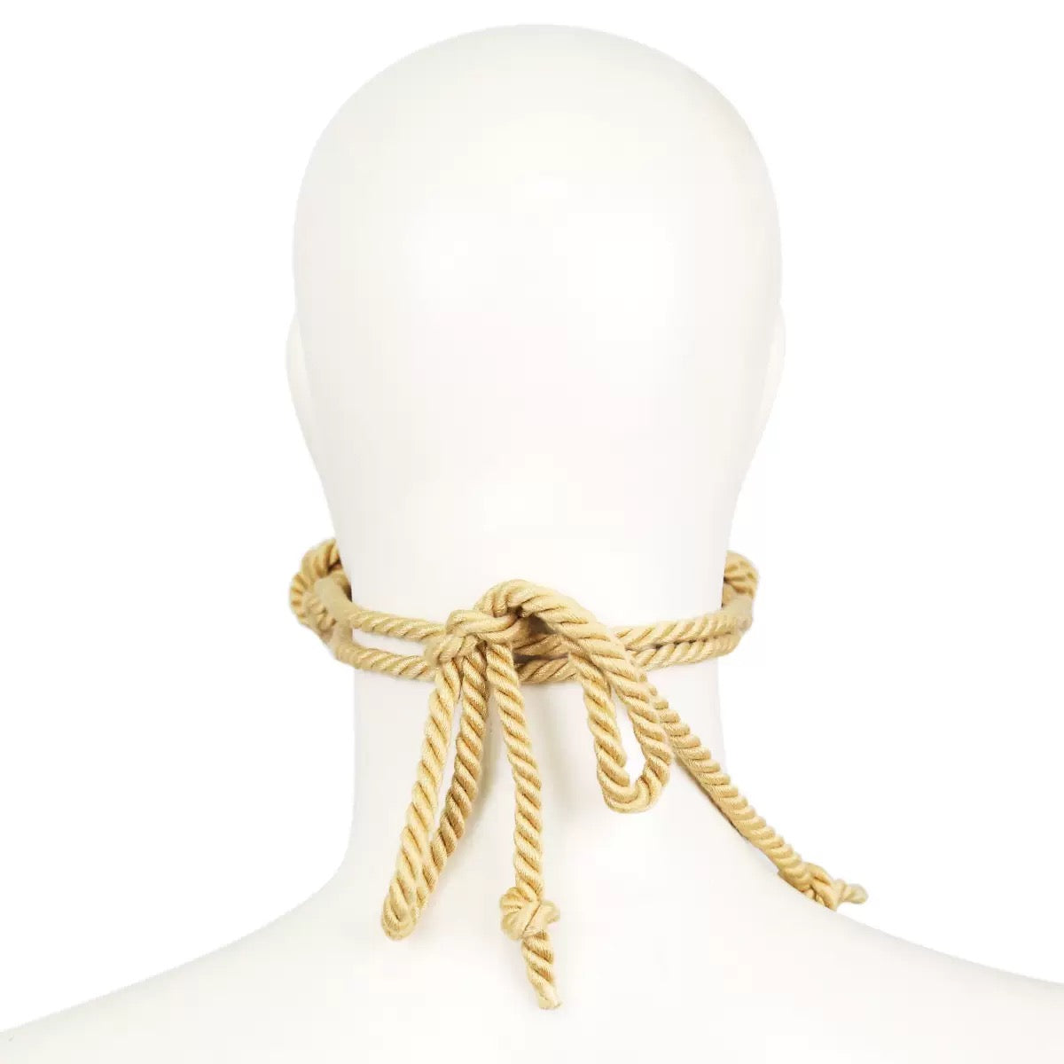 Back view of natural hemp rope styling accessory