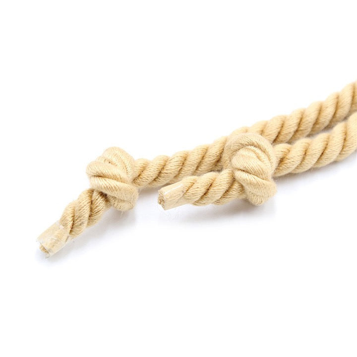 Close-up detail of rope end finishing