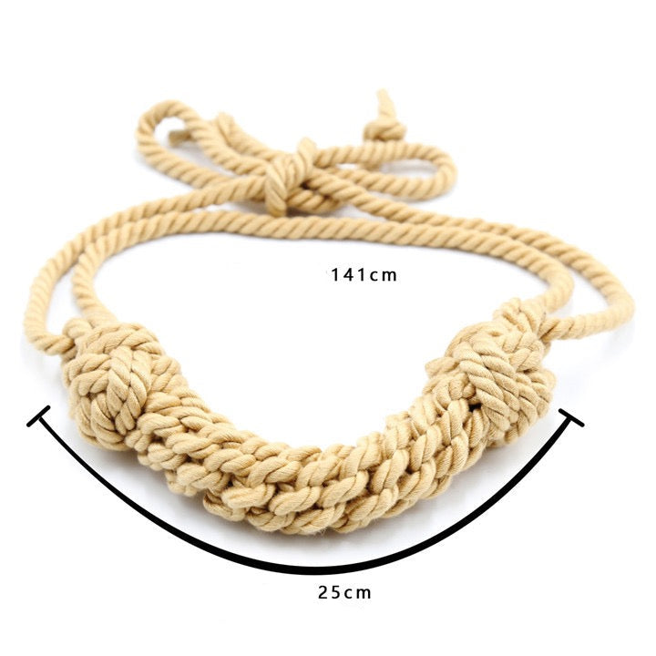 Measurements of natural hemp rope styling accessory