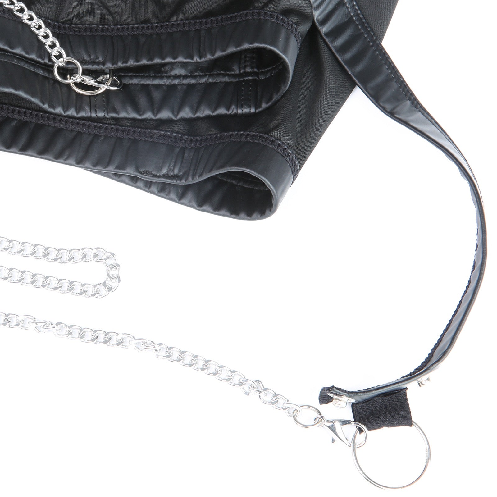 Close-up detail of detachable chain accessory