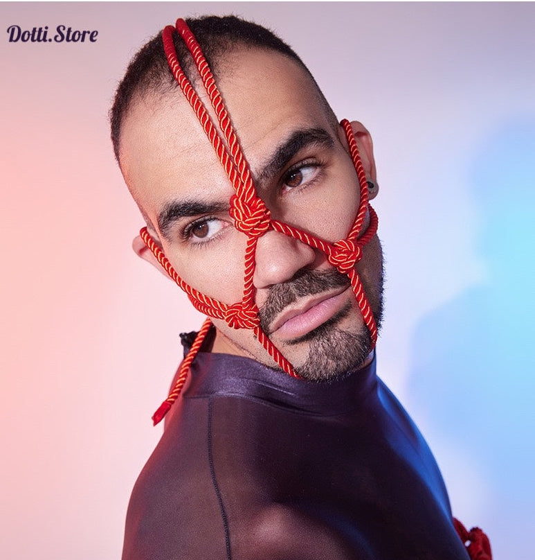 Red rope head harness with adjustable stretch fit